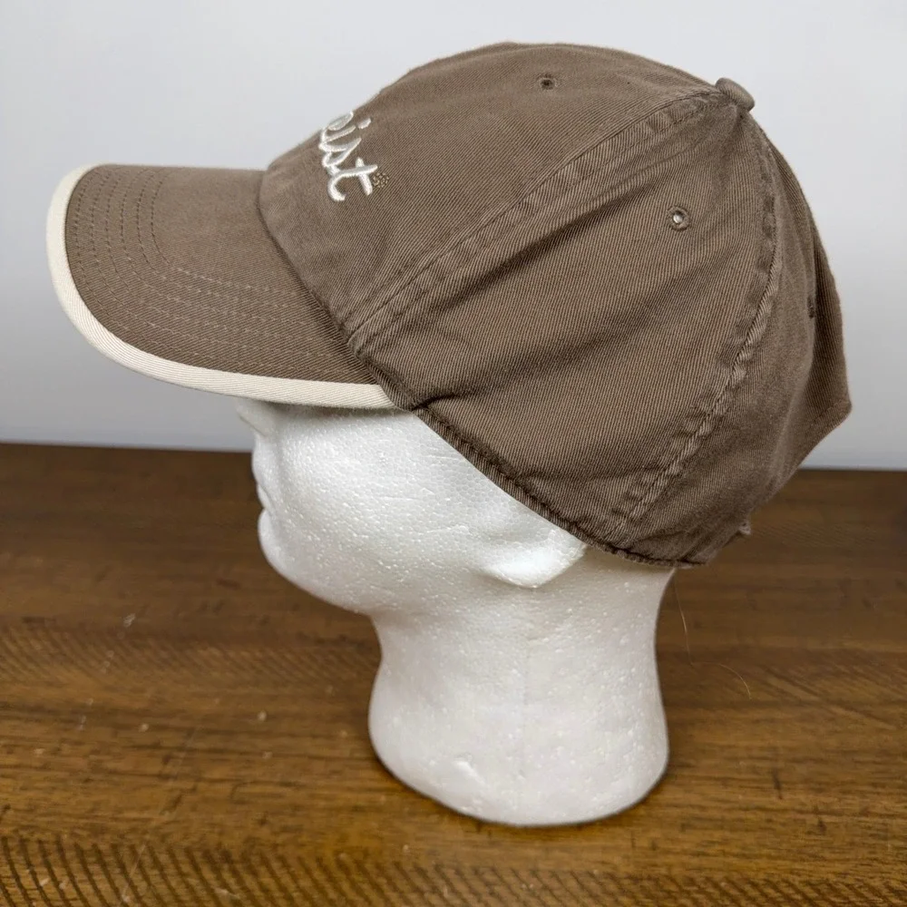 VTG Titleist Hat Mens Brown Script Logo Adjustable Cotton Golf Dad Cap Y2K